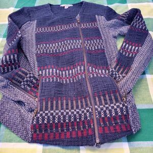 Lucky Brand S/P Longsleeves Knit Zippers Embroidery Jacket Coat.Condition: good
